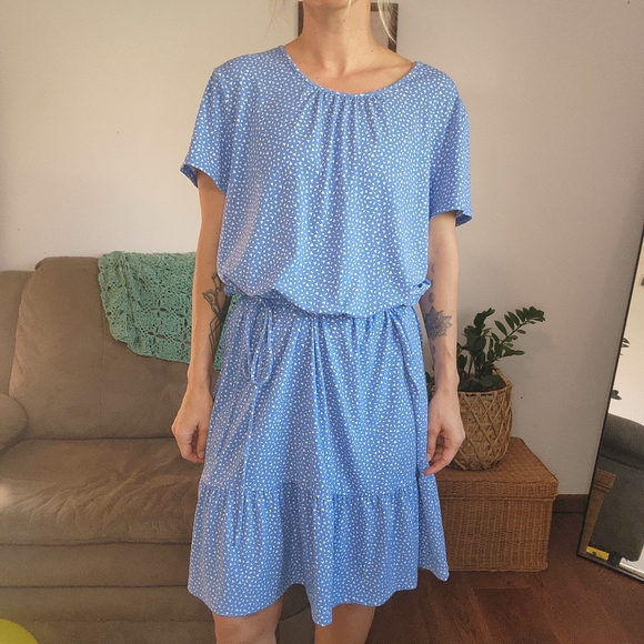Banana Republic Blue Printed Dress Size XL - Picture 1 of 6